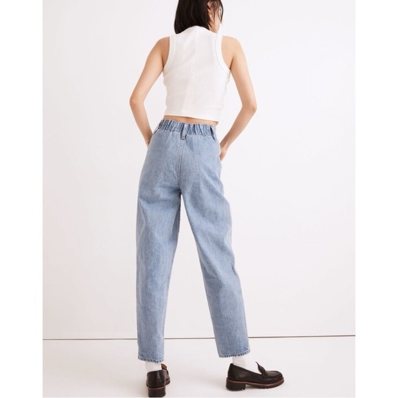Madewell Pull On Balloon Barrel Jeans Womens XL Light Denim Wash Casual Comfy - Picture 3 of 13